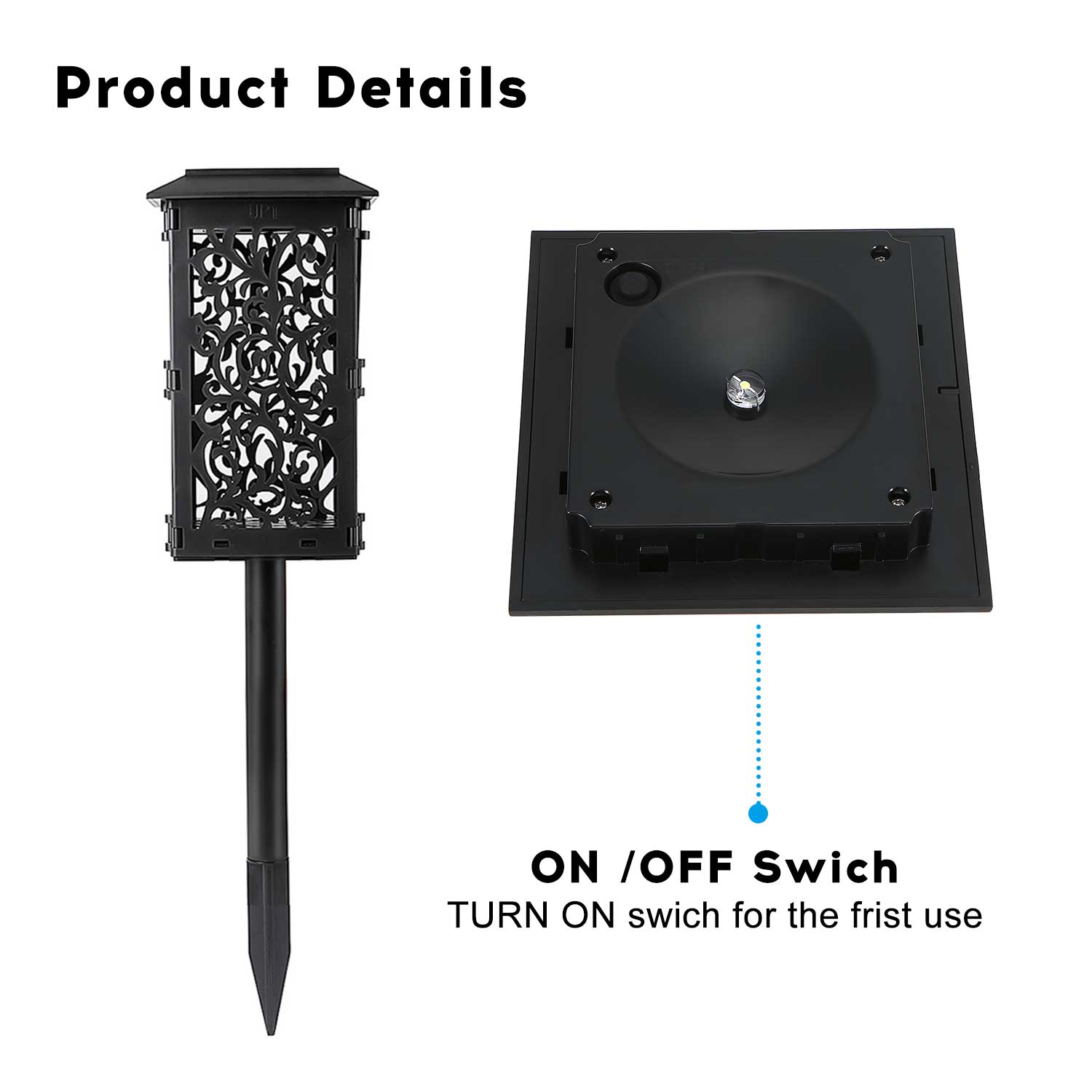 Migeet 4pcs Solar Hollow-out Folding Light Lantern Lamp Light Control White Light IP65. 