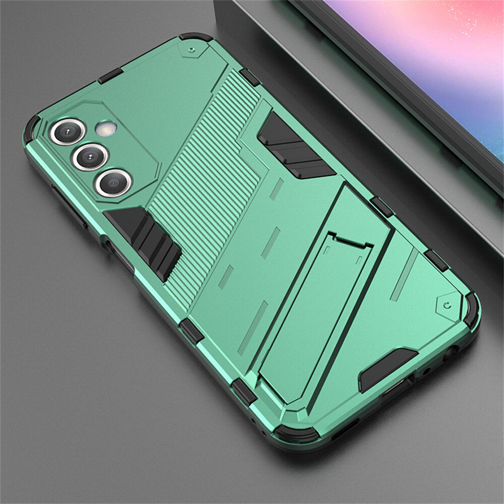 lthmy for Samsung Galaxy A25 5G cover Shockproof Hard Case Full Protection Back Cover Punk Casing with Kickstand
