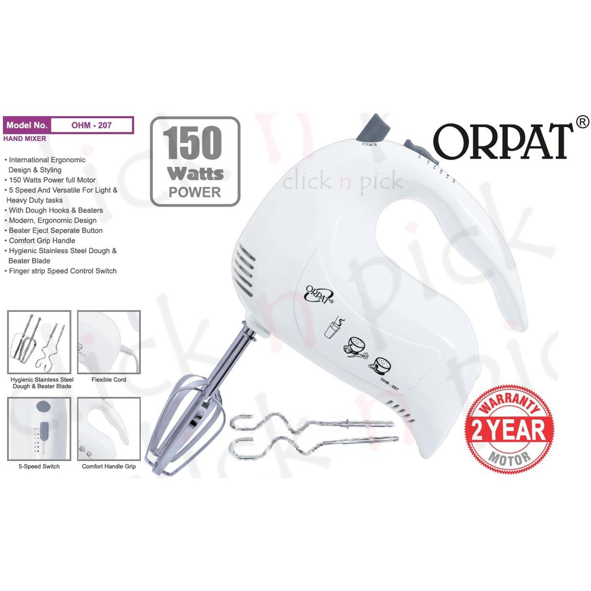 Ohm 207 Orpat Cake Beater 300 Watt Buy Orpat Hand Blender Online