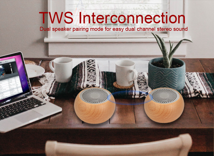 Wooden Wireless Portable Mini Bluetooth Speaker. 