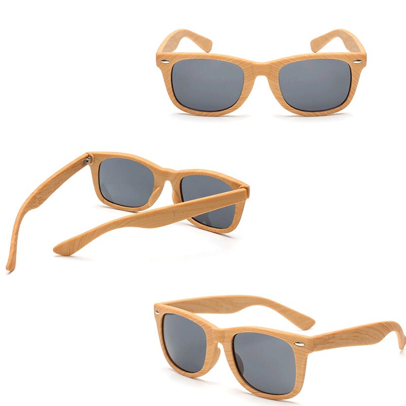 Retro Bamboo Sunglasses Wooden Bamboo Glasses Men Women Brand Designer Fashion Square Wood Sun Male Faux Wood Glasses Unisex. 
