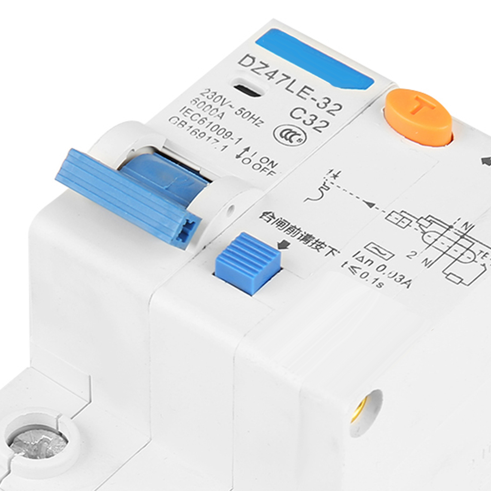 DZ47LE-32 1P+N C32 RCCB Residual Current Circuit Breaker 30mA 230/400V. 