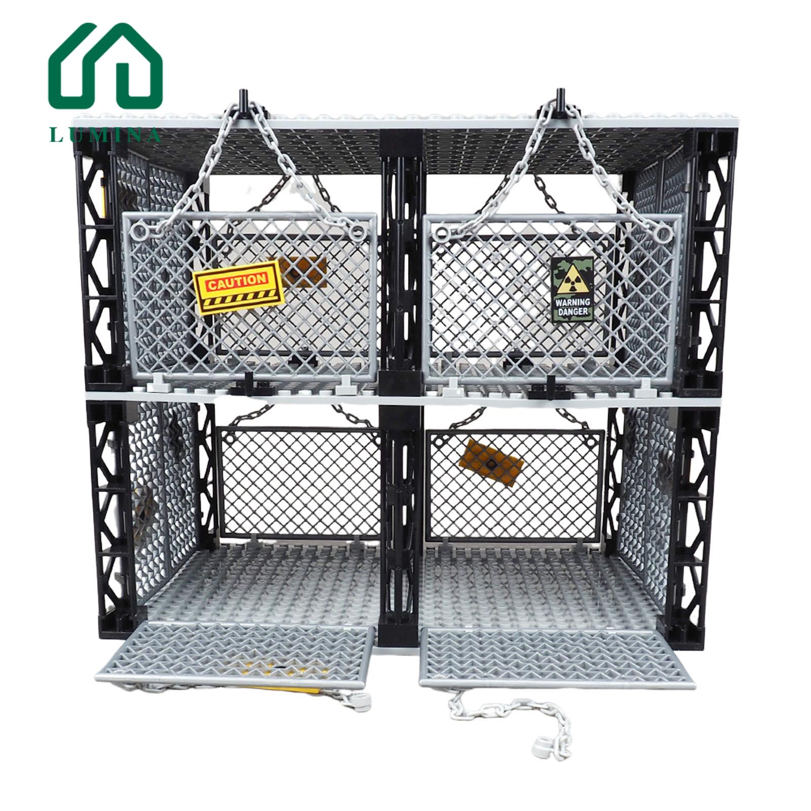 Lumina Cage Building Block Kit Double Layers Cage Building Block Toy Educational Doomsday Scene Model for Boys Girls Desktop Decoration Toddler Gift Prisoner Cage Building Toy. 