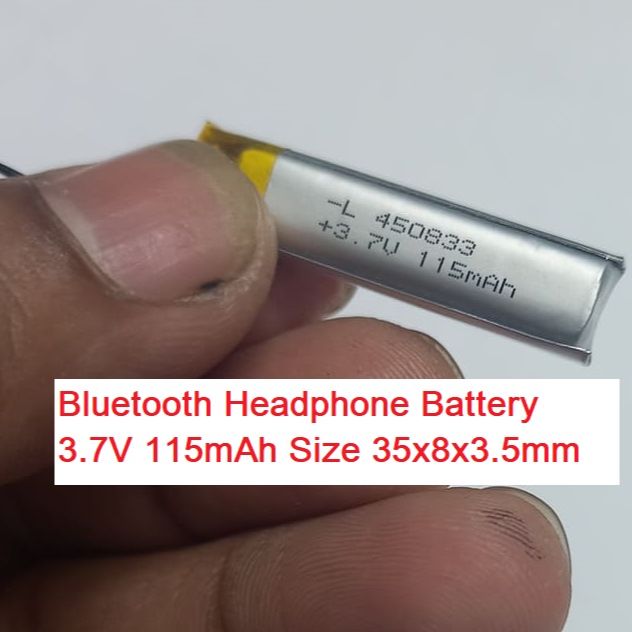 115mAh Lipo Battery Bluetooth Headphone Battery 3.7V Lipo Battery 115mAh Size 35x8x3.5mm 3.7V Lithium Battery Rechargeable Battery For Headphone Bluetooth. 