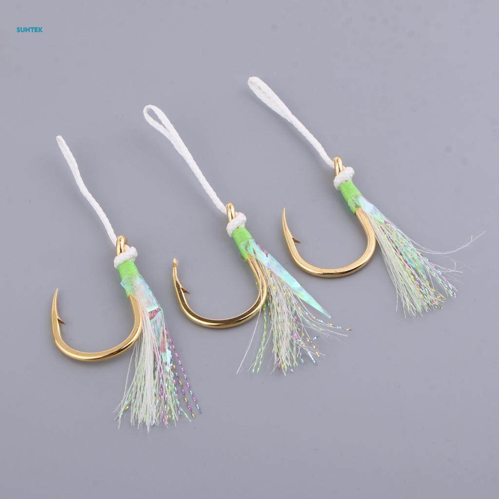 3pcs Fishing Assist Hooks with 5/0 7/0 9/0 Hooks and Nylon Line - 7-0. 