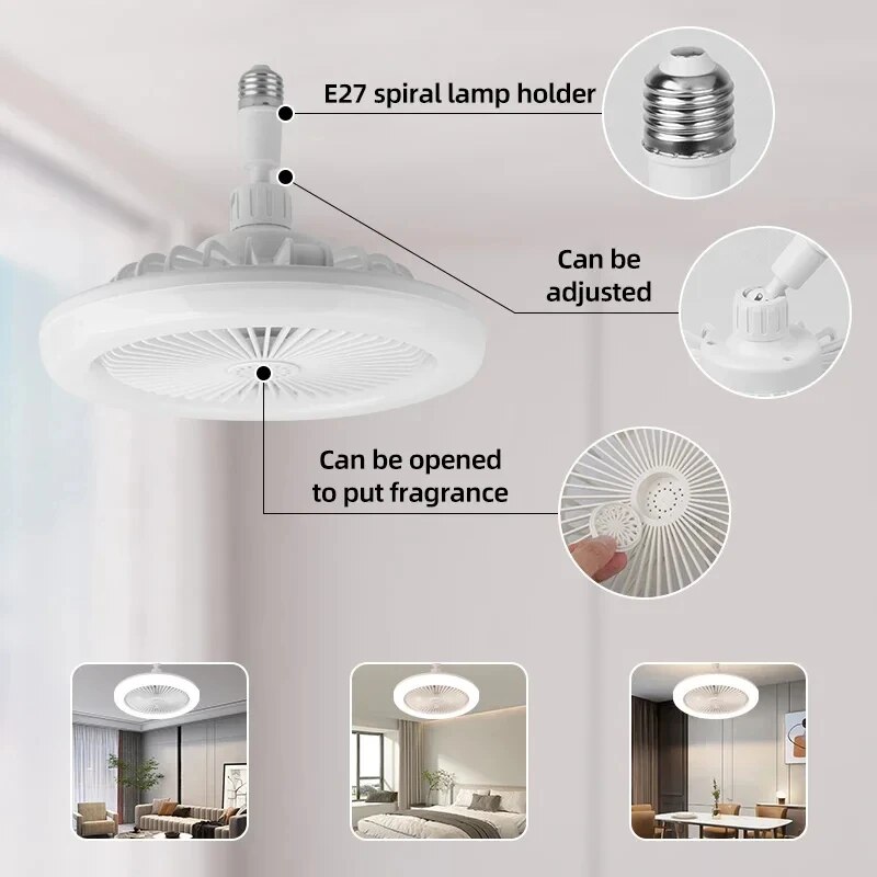 XIAOMI Ceiling Fans With Remote Control and Light LED Lamp Fan E27 Converter Base Smart Silent Ceiling Fans For Living Room. 