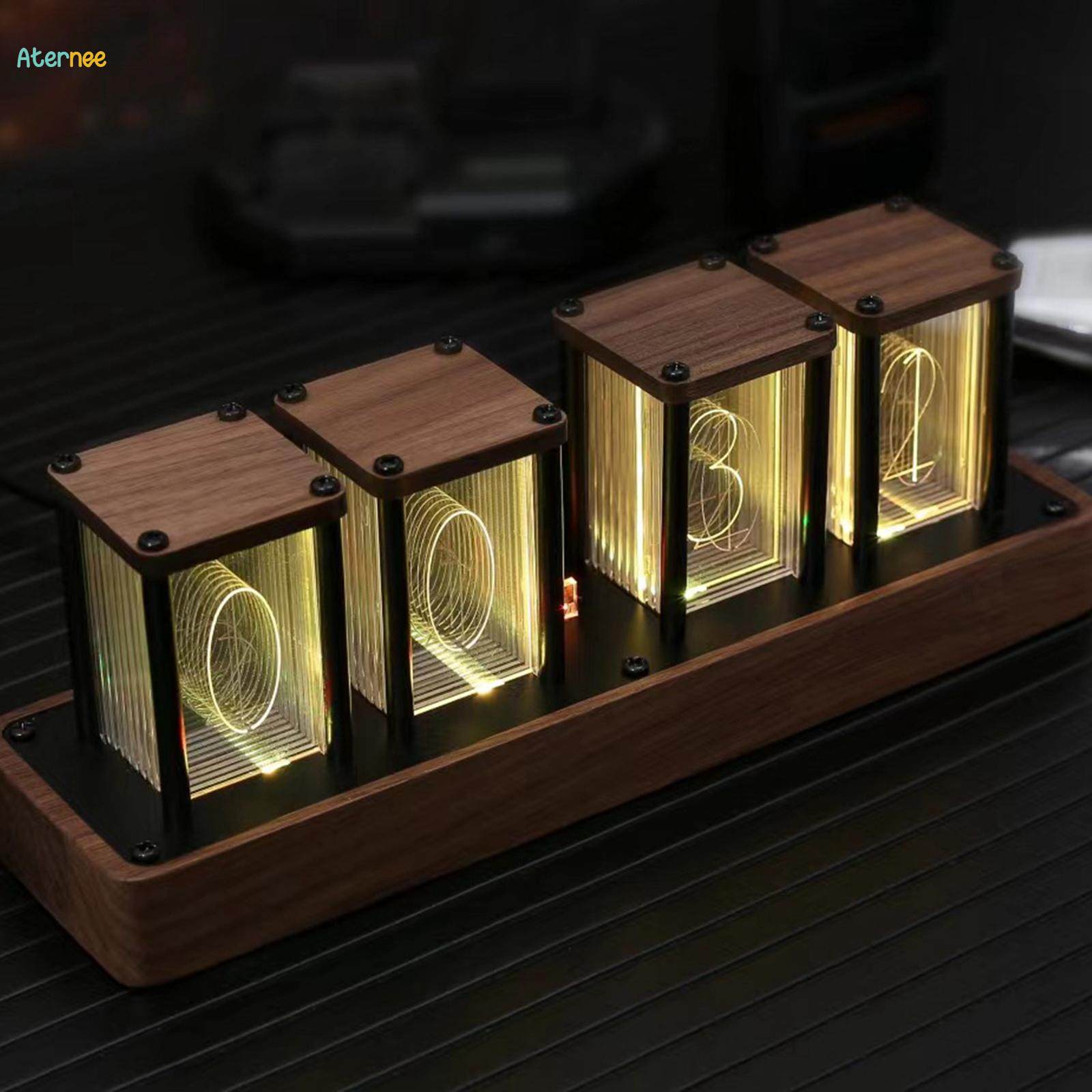 Retro Style Nixie Tube Clock LED Desktop Clock Glow Tube Decoration. 
