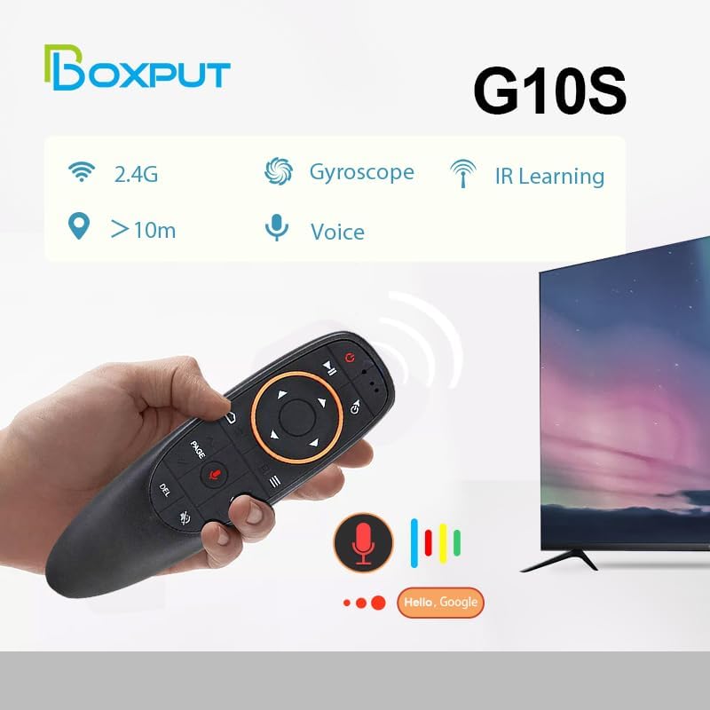 G10S Air Mouse Voice Remote Control 2.4G Wireless Remote Control with Gyroscope for Windows PC Smart TV Android TV Box Laptop Android Box. 