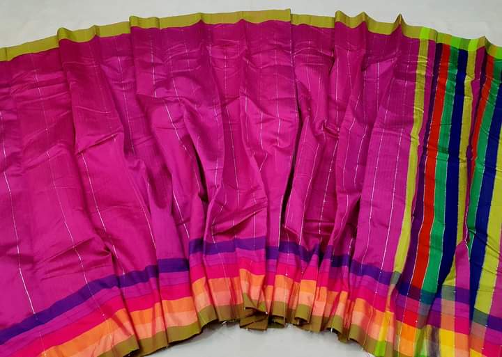 Exclusive Softsilk Rainbow Dhupian Saree For Women/For Girls By Azaan Fashion -Japani Silk Saree