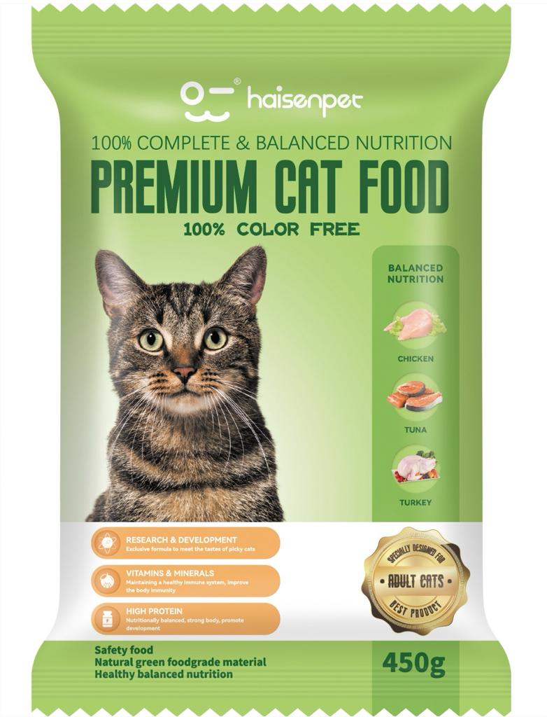 Haisenpet Premium Cat Food Chicken, Tuna & Turkey450gm