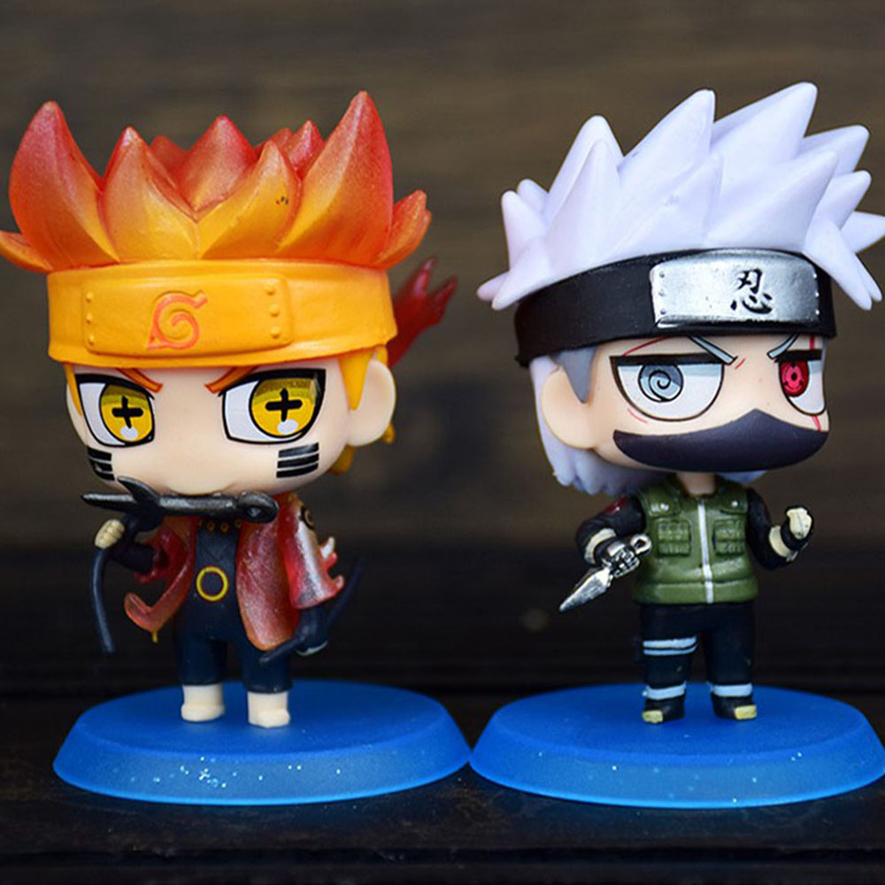 Hot 6pcs/set Naruto Shippuden Anime figure Hinata Sasuke Itachi Kakashi Obito action Figures Q Version PVCToys Dolls Kid Gift. 