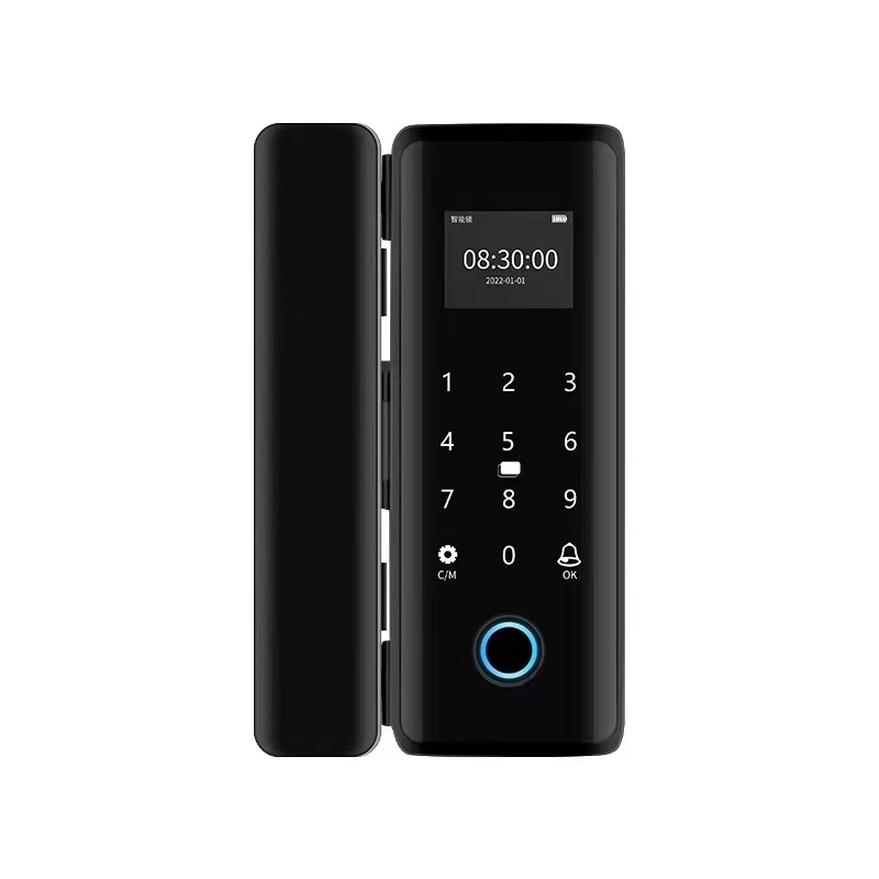 Tuya WiFi Fingerprint Glass Door Lock with RF Remote Control Unlock CP92. 