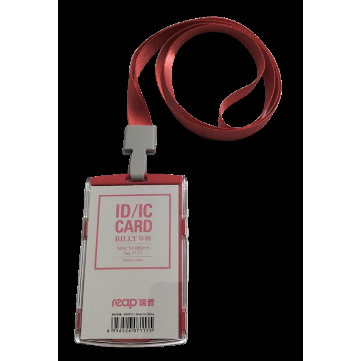 Reap 7117 ID Card Holder with Lanyard, Red
