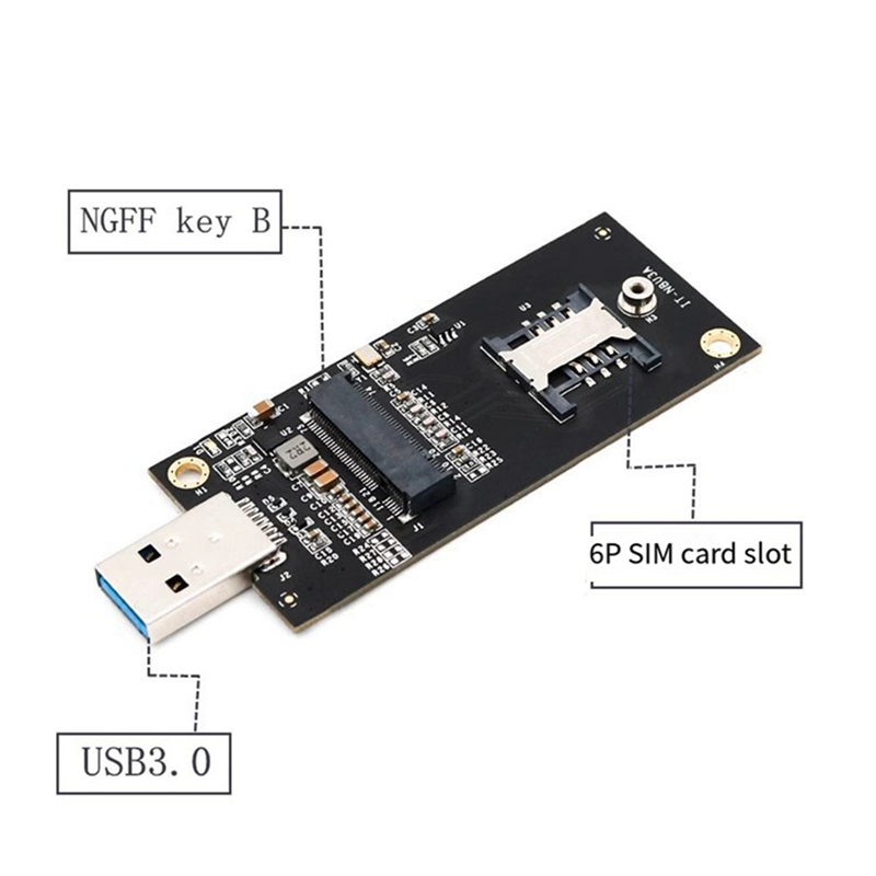 USB3.0 to NGFF Key B 3G4G WWAN Module Network Card Multifunction Test Adapter Board with SIM Slot Module Computer Spare Parts. 