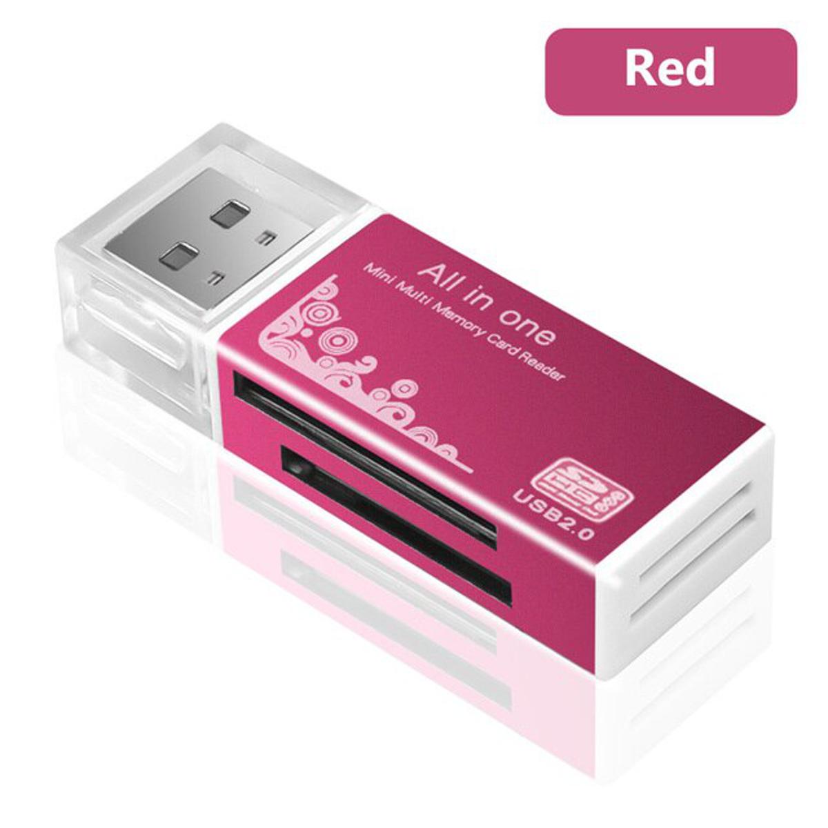 4 In 1 Micro SD Card Reader Adapter SDHC MMC USB SD Memory T-Flash M2 MS Duo USB 2.0 4 Slot Memory Card Readers Adapter Support