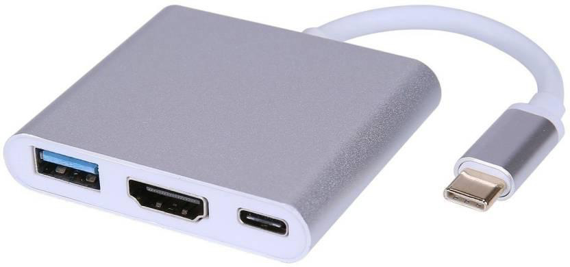 USB Type C to HDMI Converter 3 in 1 Hub USB 3.1 to USB C 4K HD Adapter for MacBook. 