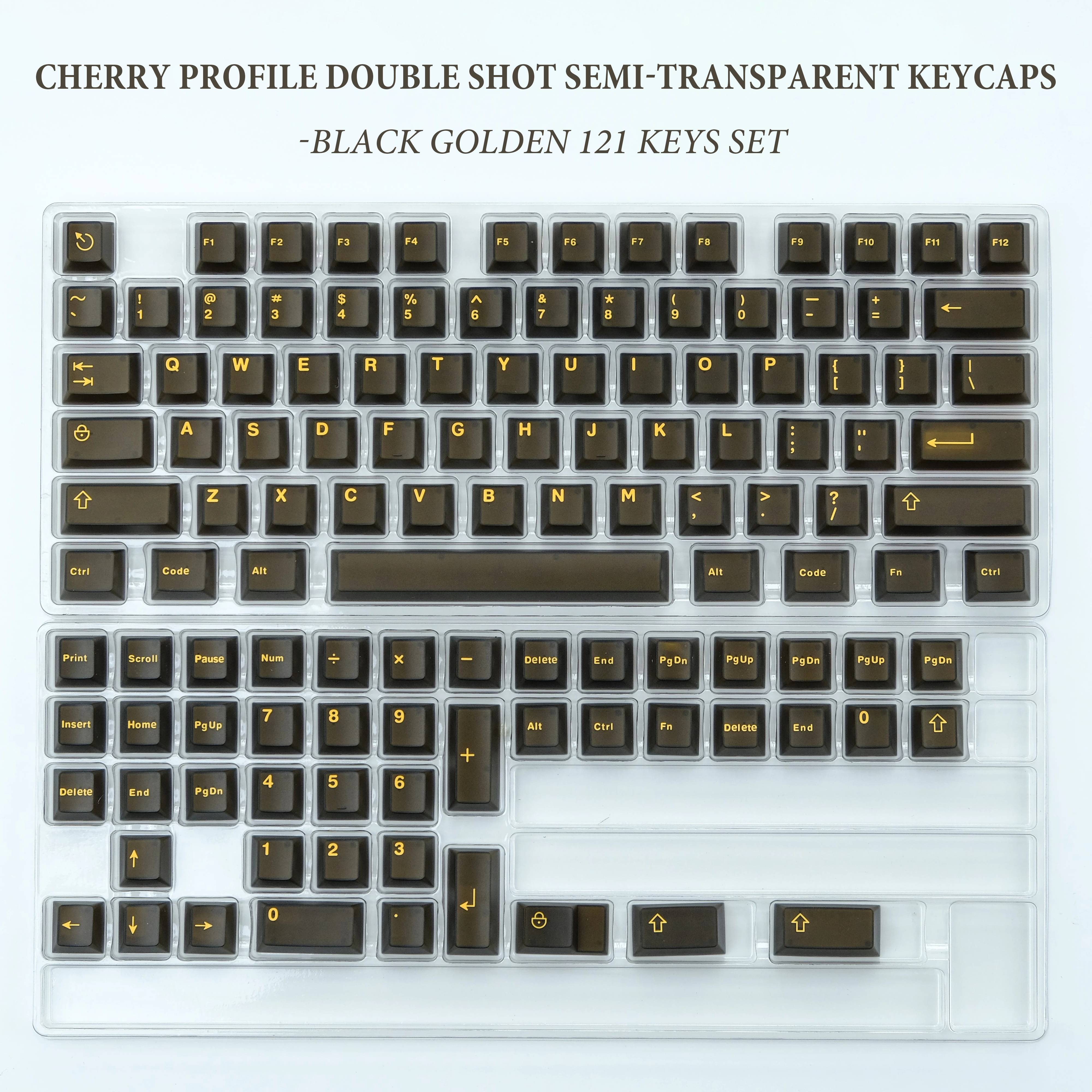 114 Keys Emerald Green Semi Transparent Keycaps Double Shot ABS Keycaps Cherry Profile for Gateron MX Switches Gamer Keyboard. 