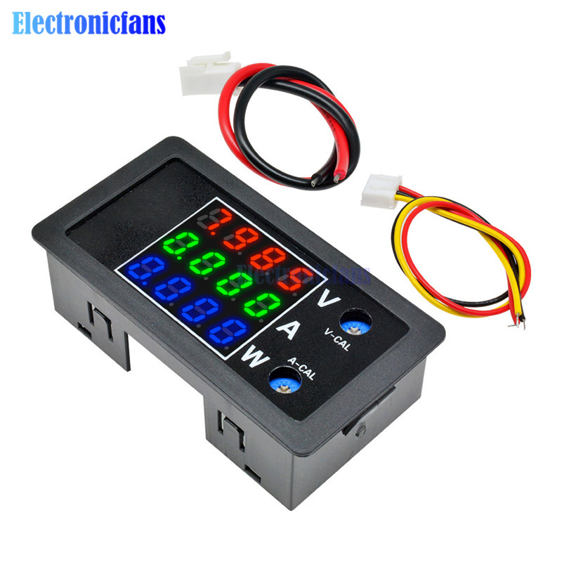 DC 0-100V 10A 1000W Digital Watt Meter DC Power Meter Energy Monitor Voltage Current Tester Analyzer 8V 12V 24V 0.28" LCD Meter