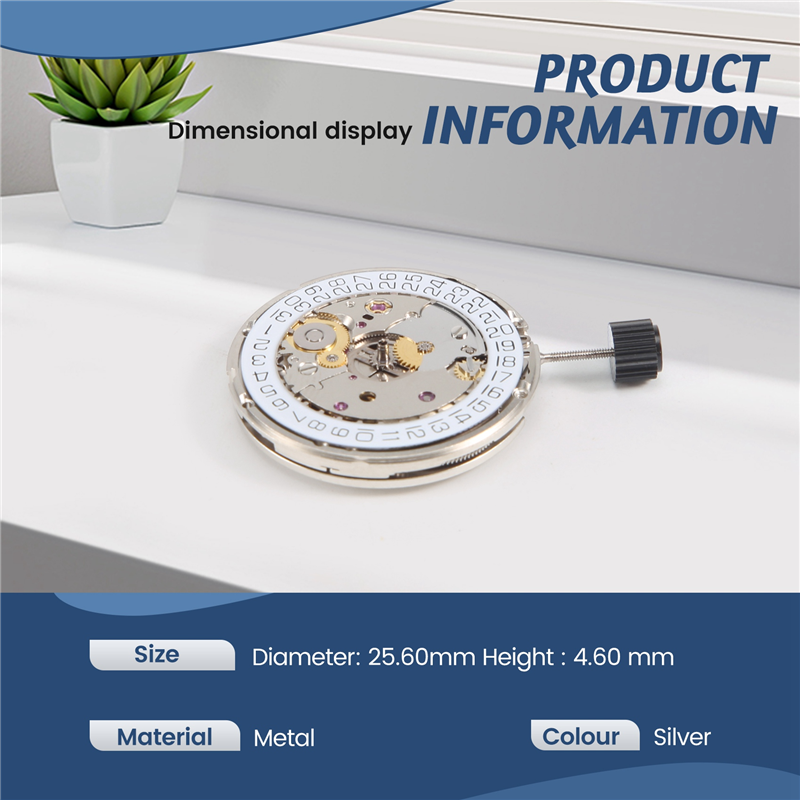 for ETA 2824-2 SELLITA SW200 White 3H Mechanical Watch Clock Movement. 