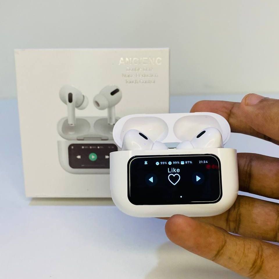 LED Touch Screen Airpods Pro (2nd generation) Dubble Dark Noise Reduction Bluetooth Headset ( White )