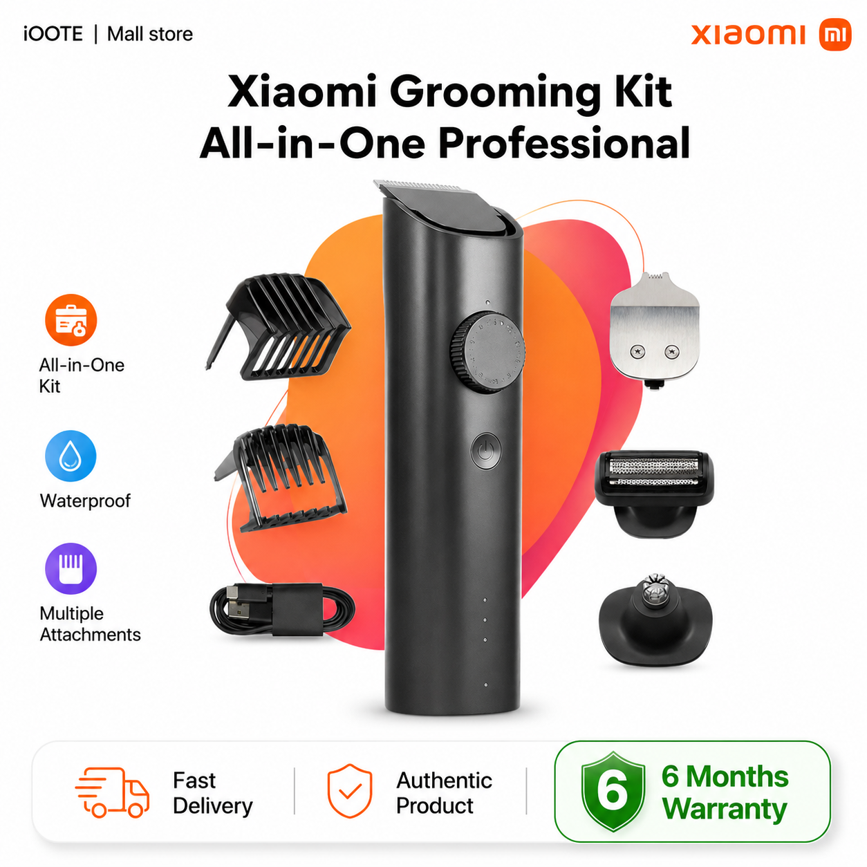 Xiaomi Grooming Kit All-in-One Professional Styling Kit for Men Face Hair Body Waterproof Clipper | 6 Months Warranty