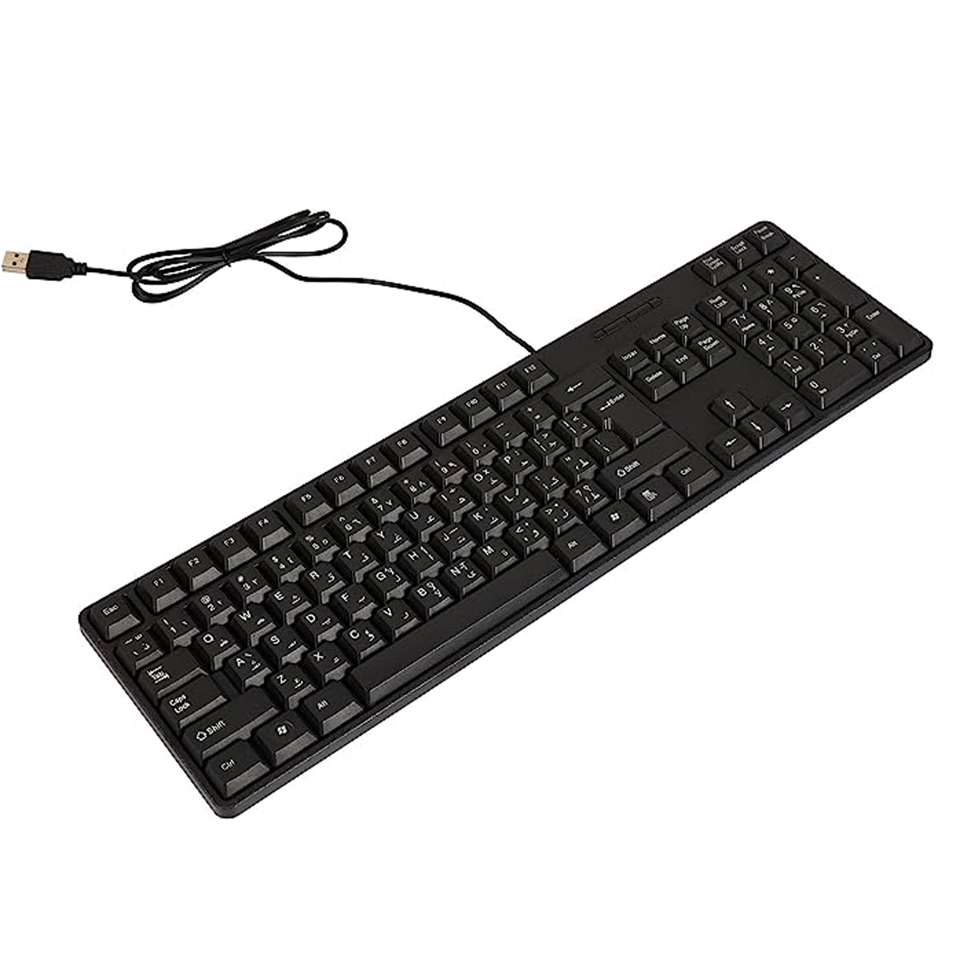 USB Wired Keyboard with Full Range of 107 Keys, USB Plug and Play For PC. 