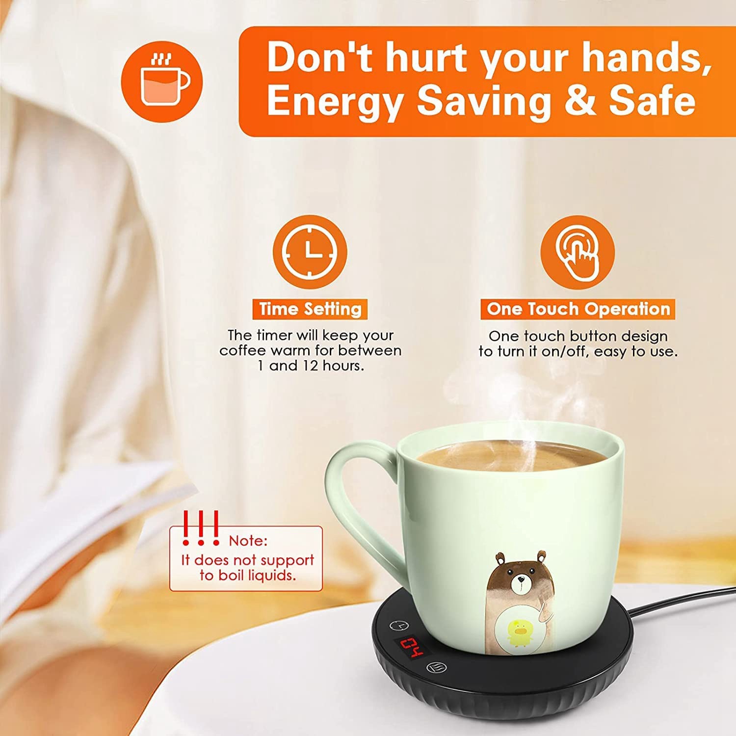 1 Pcs Candle mer Cup mer Coffee Mug mer 8H Auto Shut Off 1-12H Timer Candle Wax mer, 2 Temp Setting 122/140℉ Black US Plug. 