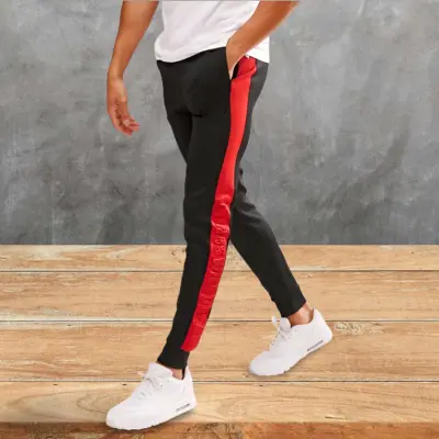 Red and black joggers on sale mens