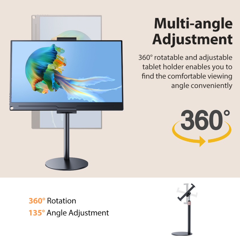Cdisplay Portable Monitor Stand Adjustable Height Desktop Monitor Bracket for 4.7-17.3 inch Phone Tablet Monitor Support Holder. 
