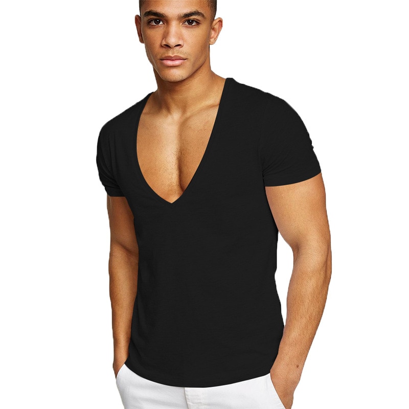 Summer Sexy Deep V-Neck Men's T Shirt 