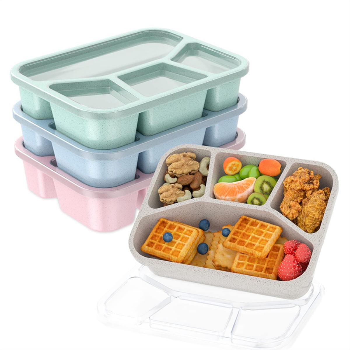 Food Storage Containers 4-Compartment Meal Prep Container with Transparent Cover
