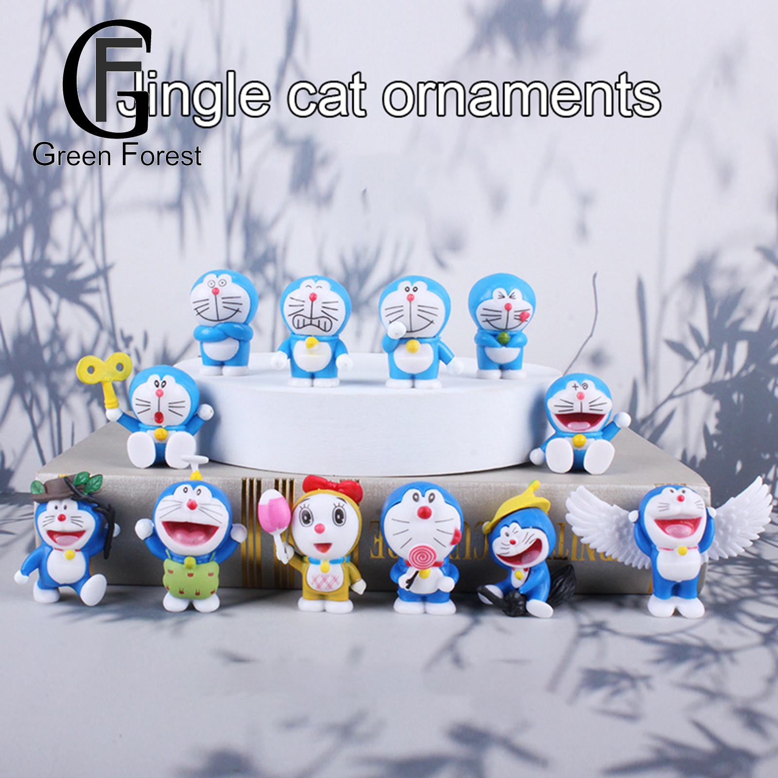 Green forest 6Pcs/Set Action Figurine Six Styles Colorful Wing Design Anime Doraemon Model Toy for Home. 