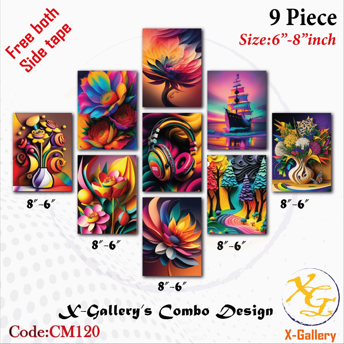 9 pcs universe unique Combo Wallmet set for Home Decoration