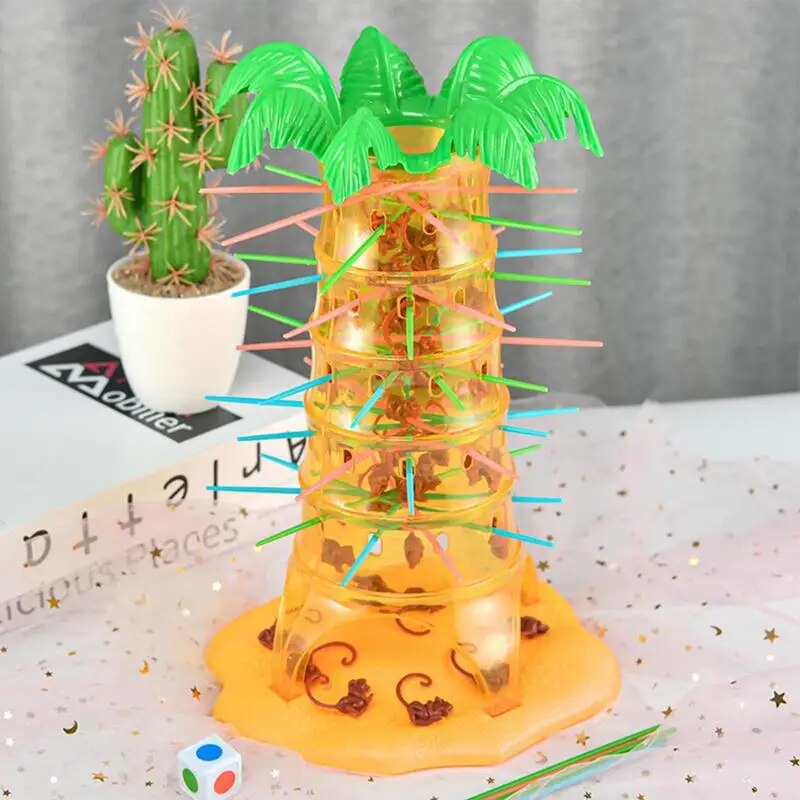 Climbing Monkey Tree Game Toy Multiplayer Tabletop Game Interesting Turn Monkey Down Parent-child Early Learning Funny Game