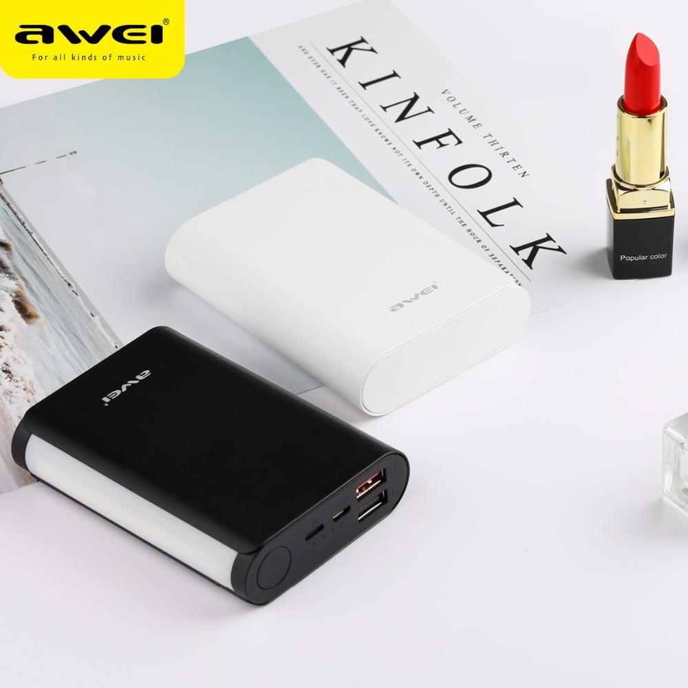Awei P40K 10000mAh Portable Mobile Power Bank ChargeBlack Cut Price BD
