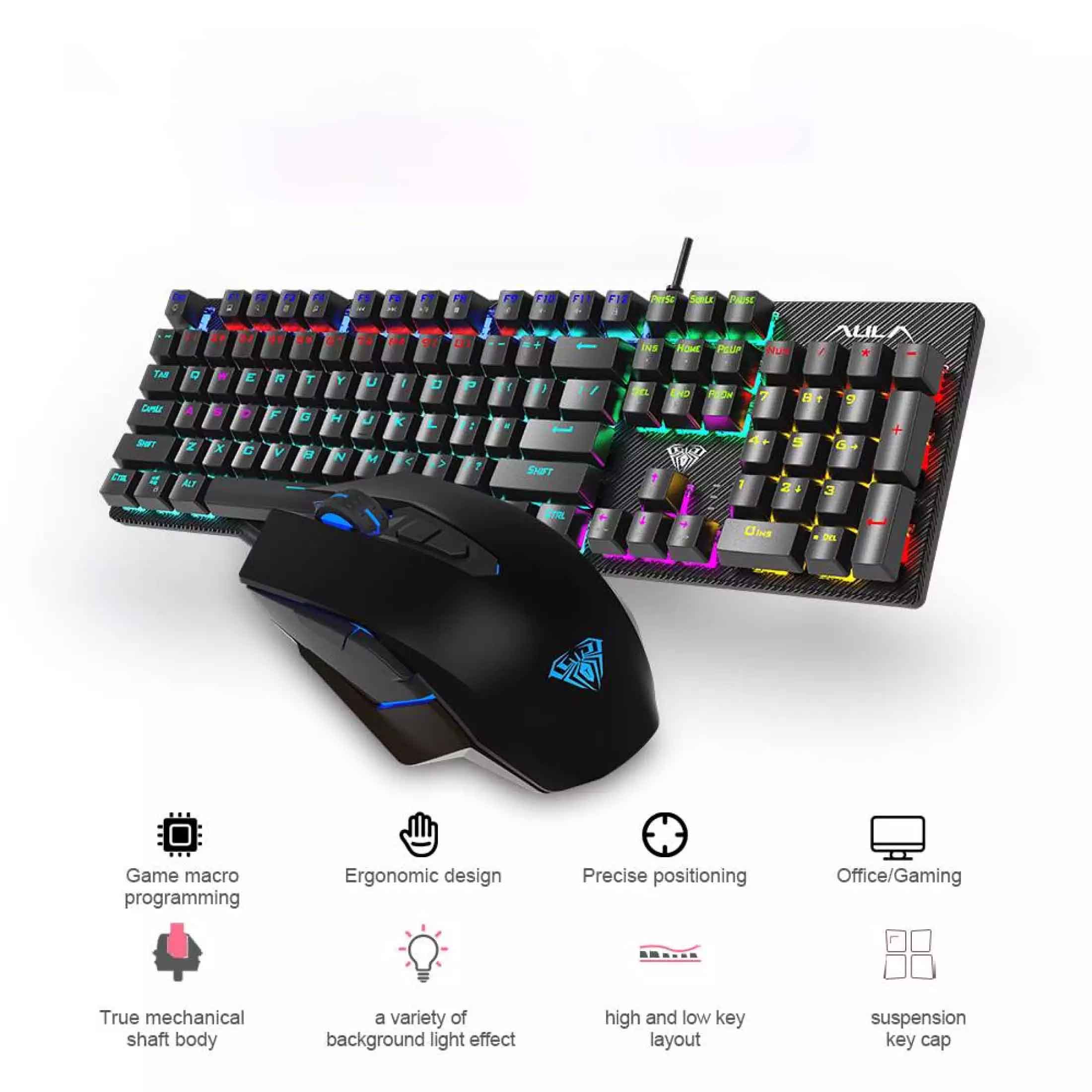 gaming mechanical keyboard and mouse combo