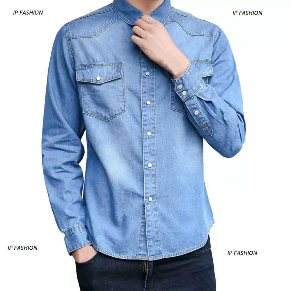 Sky blue hot sale shirt denim