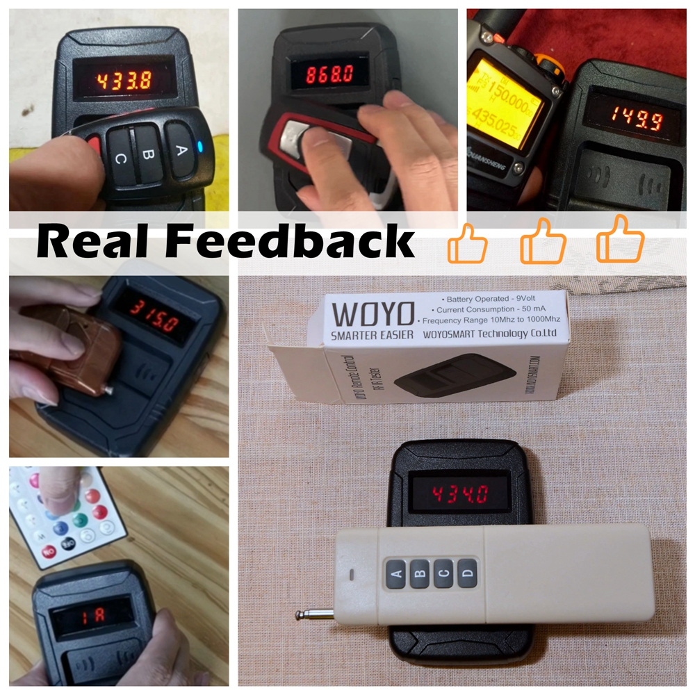 WOYO Frequency Tester Car Key 10-1000MHZ, PL001 Door TV RF IR Remote Control Tester Detector Inspection Tool, 315,433,868,902MHZ. 