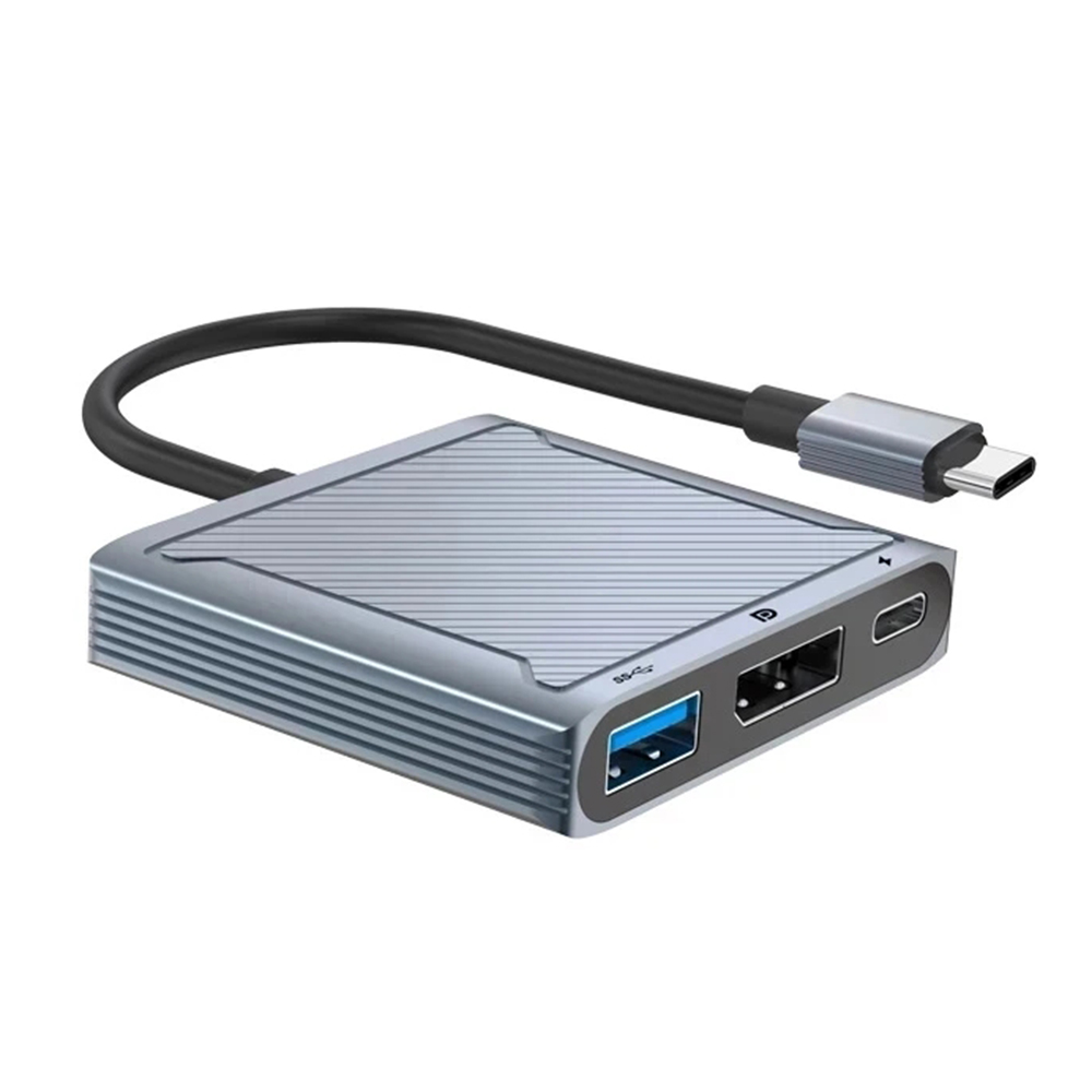USB C To DisplayPort 1.4 Dock Converter 8K 3-In-1 Type C To DisplayPort 1.4 Cable Docking Station PD Charging USB Hub For Laptop. 