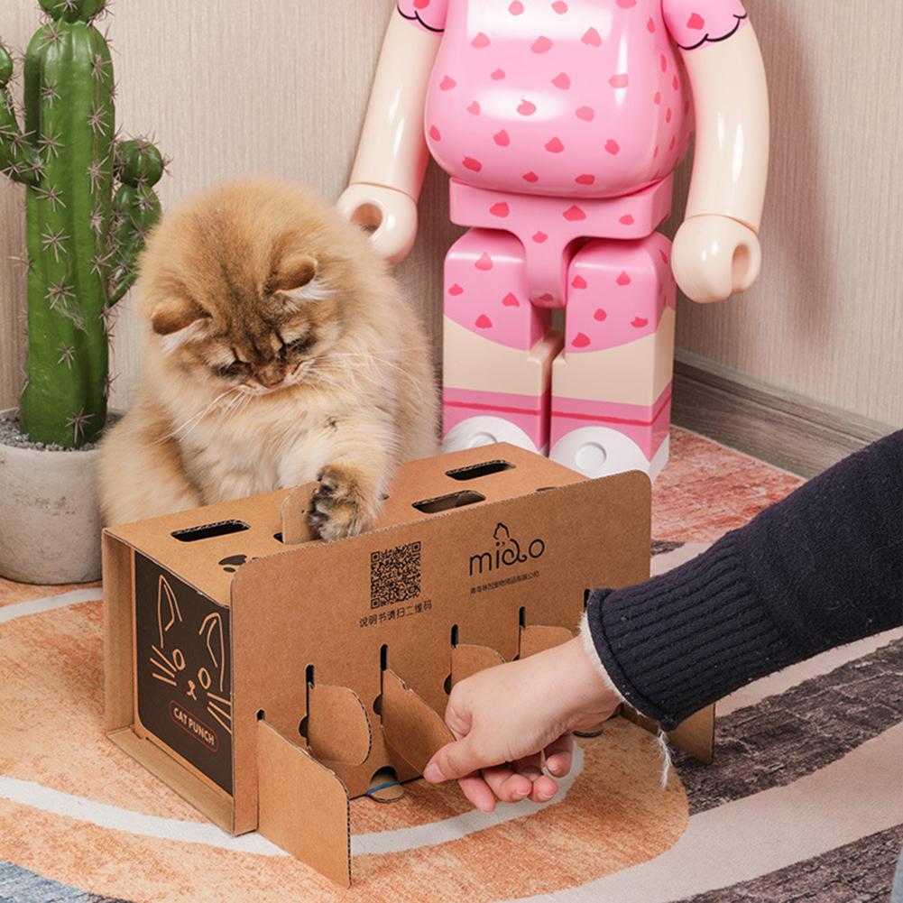 Cat Punch Scratch Interactive Mole Mice Game Toy DIY Mouse Pop Up Puzzle For Cats Treat Exercise Training Cat Toy Supplies. 