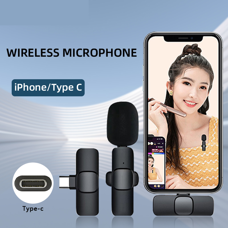 Wireless Microphone Lavalier Microphone Portable Audio Video Recording Mic For Vlogging Portable Live Lapel Mini Mic Android Phone 麦克风手机直播. 
