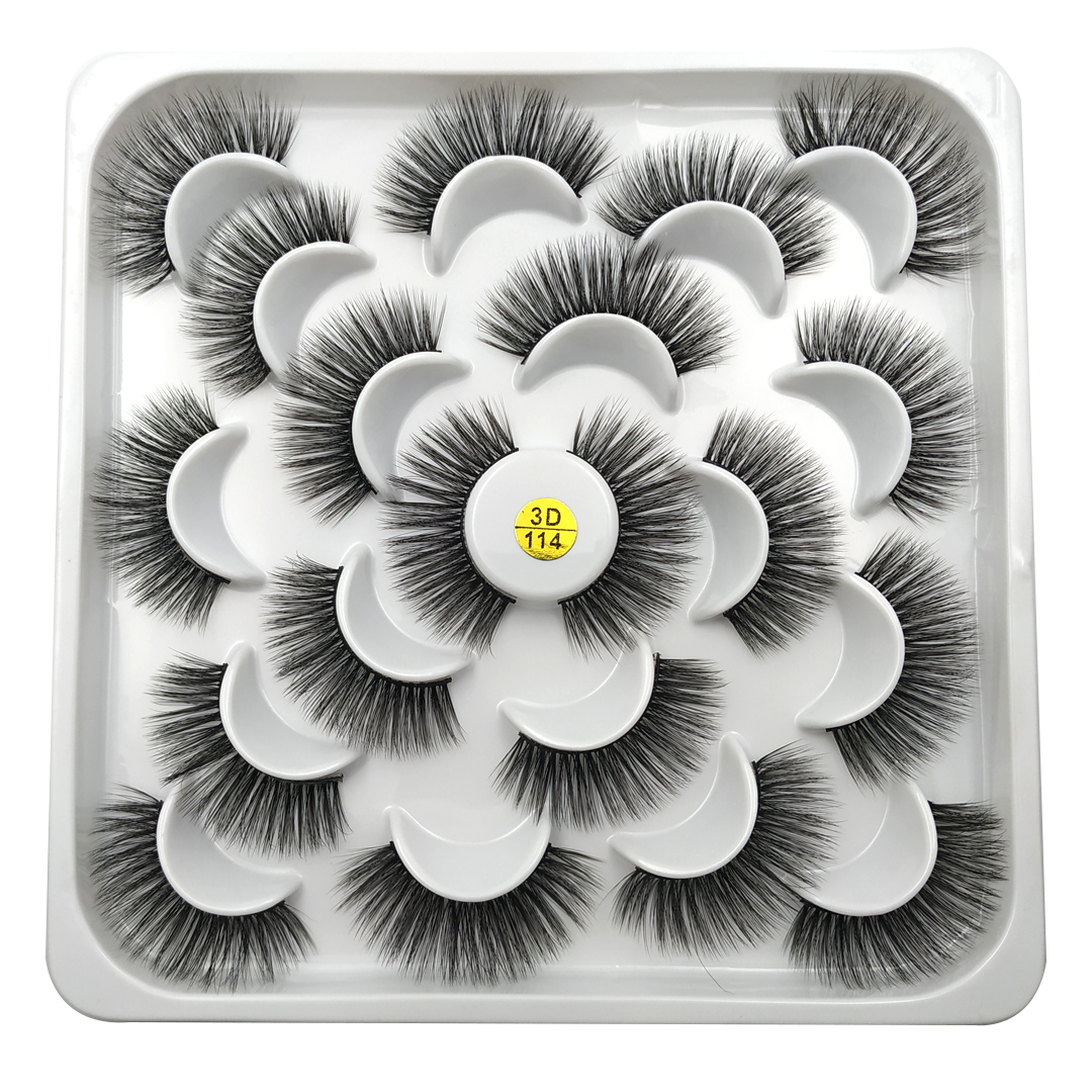 MAANGE 10Pair Mink Hair 3D Eyelashes 3D114: Dramatic Volume, Effortless Elegance. 