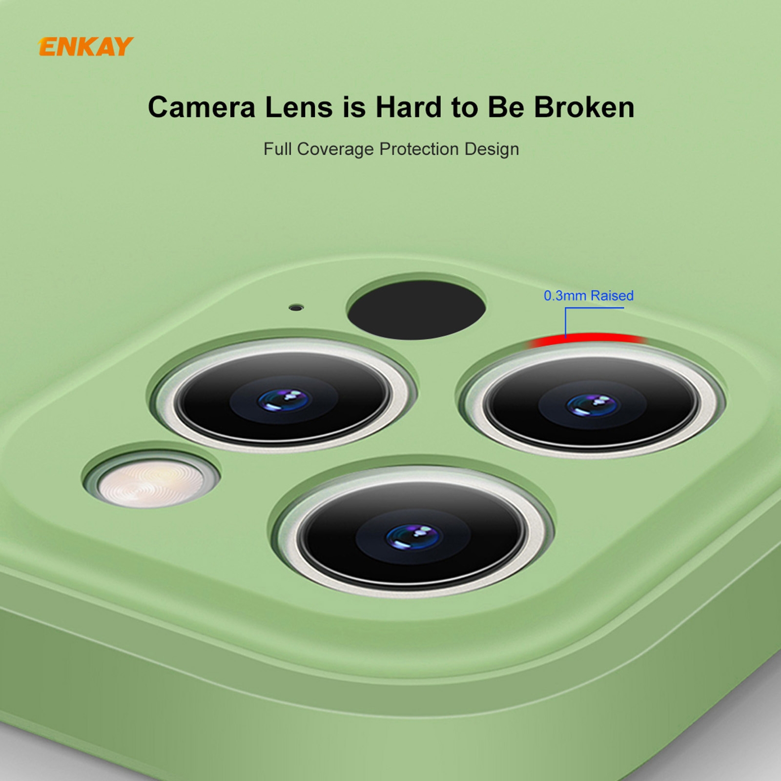 （COD)For iPhone 12 Pro Hat-Prince ENKAY ENK-PC069 Liquid Silicone Straight Edge Shockproof Protective Case. 