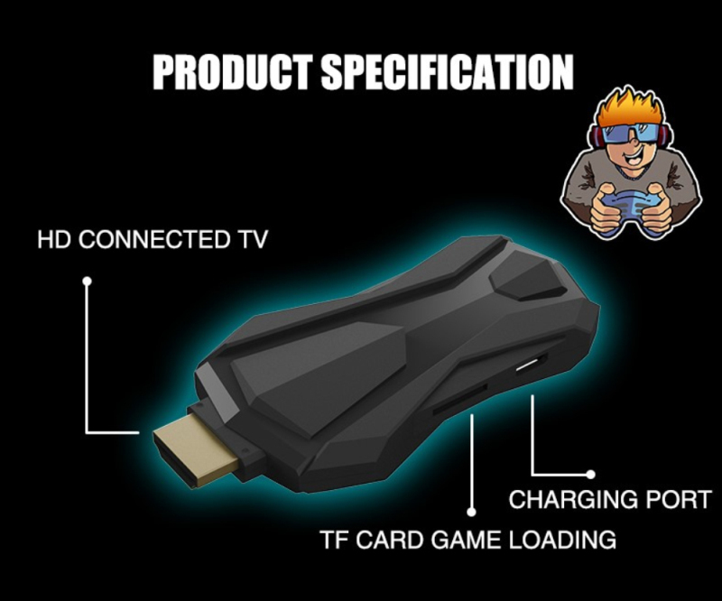 Ecocc【In stock】 2.4G Wireless Controller Family Retro Game Console HDMI-compatible Vedio Game Console Built-in 6888 Games 7 Emulator High quality plug and play. 