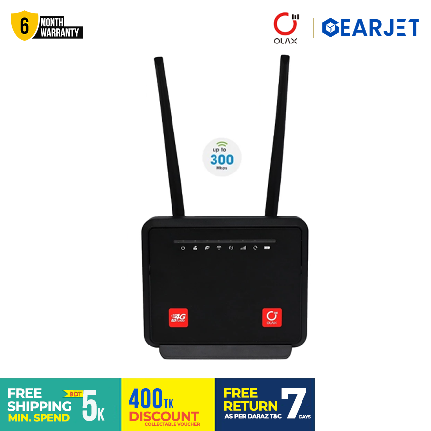 OLAX MC60 4G LTE Turbo Wireless Router 4 Network Port Router 300Mbps With 5000MAH Battery Removable Antenna WPA WPA2 Security VPN Support CPE Router. 