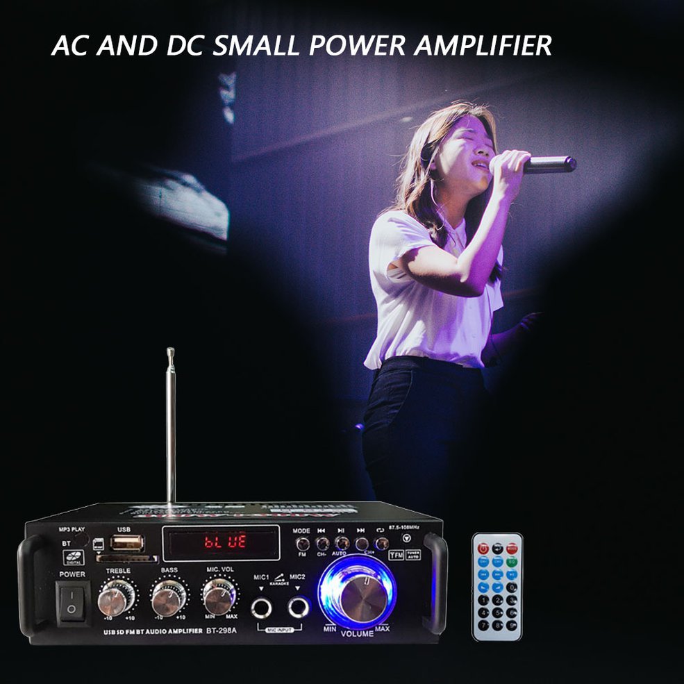 Audio Home Amplifier 12/220V Home Theater Amplifiers Audio With Remote Control-black BT-298A. 