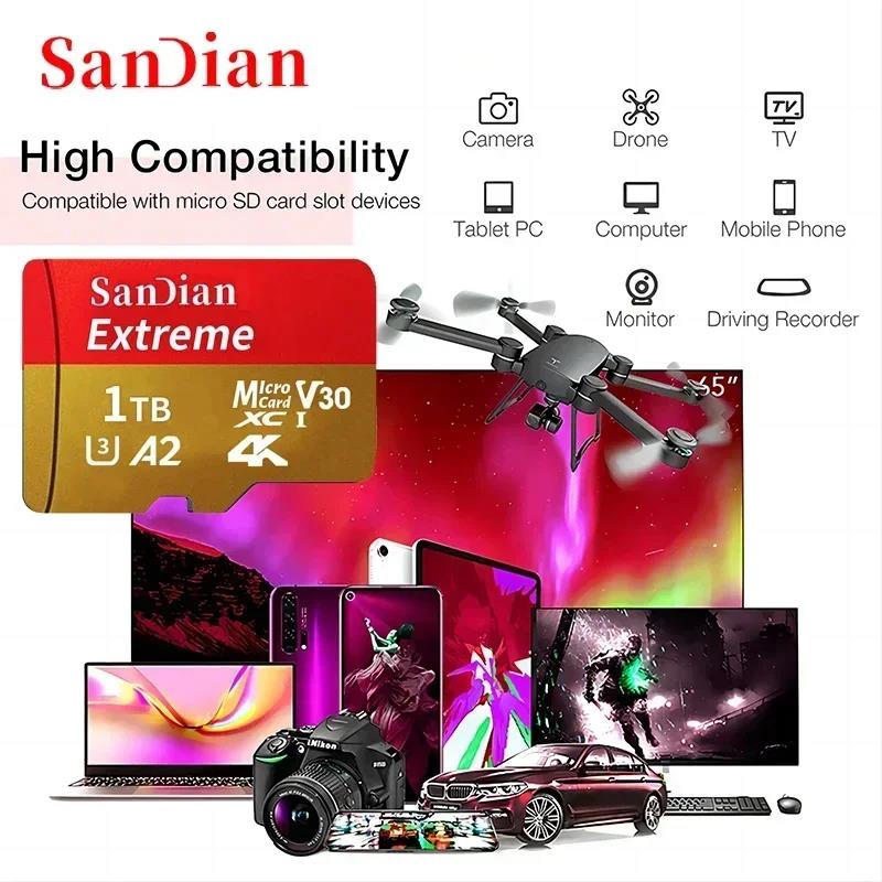 High Speed SD Card 1TB Original Micro TF/SD Card 512GB Large Capacity Memory Card 256GB Mini Flash Card for Phone/PC/Desktop/Mac. 