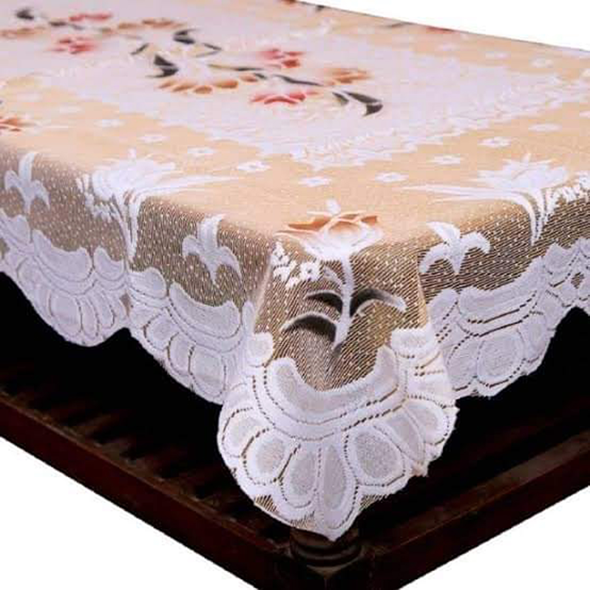 Designed Cotton Tea Table Cloth - Add A Touch Of Elegance To Your Tea Time With This Beautifully Designed Table Cloth - Tablecloth. 