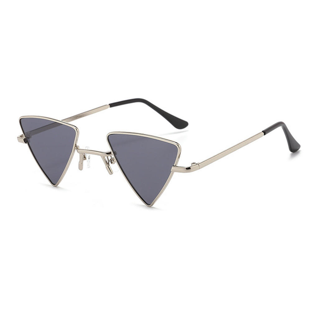 Small Size Triangular Punk Sunglasses Retro Y2k Style Metal Frame Hippie Triangular Shades Colorful Lens Tinted Lens Triangular Eyewear for Costume Parties Streetwear Fashion Music Festivals. 