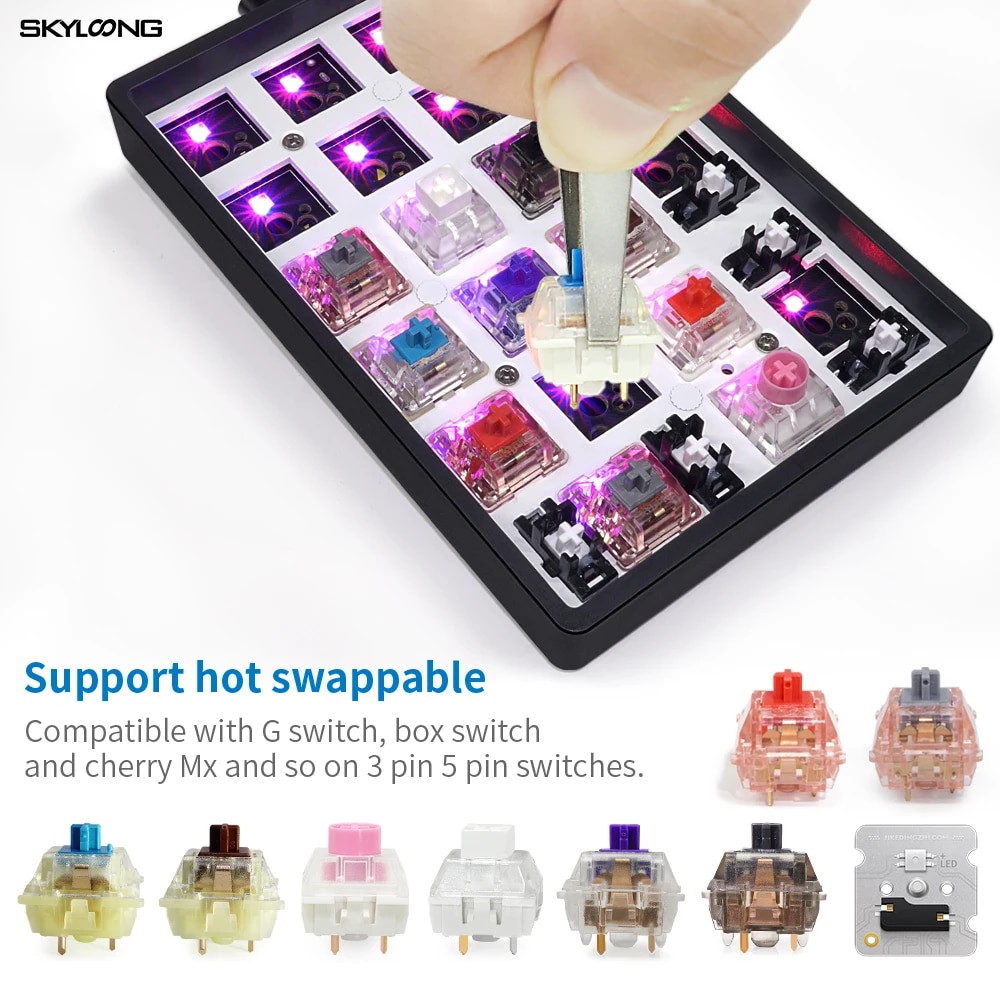 SKYLOONG GK21S Mechanical Numeric Keyboard Mini Gamer Bluetooth Mechanical Switch Gaming Keyboards for Win Tablet Laptop Desktop. 